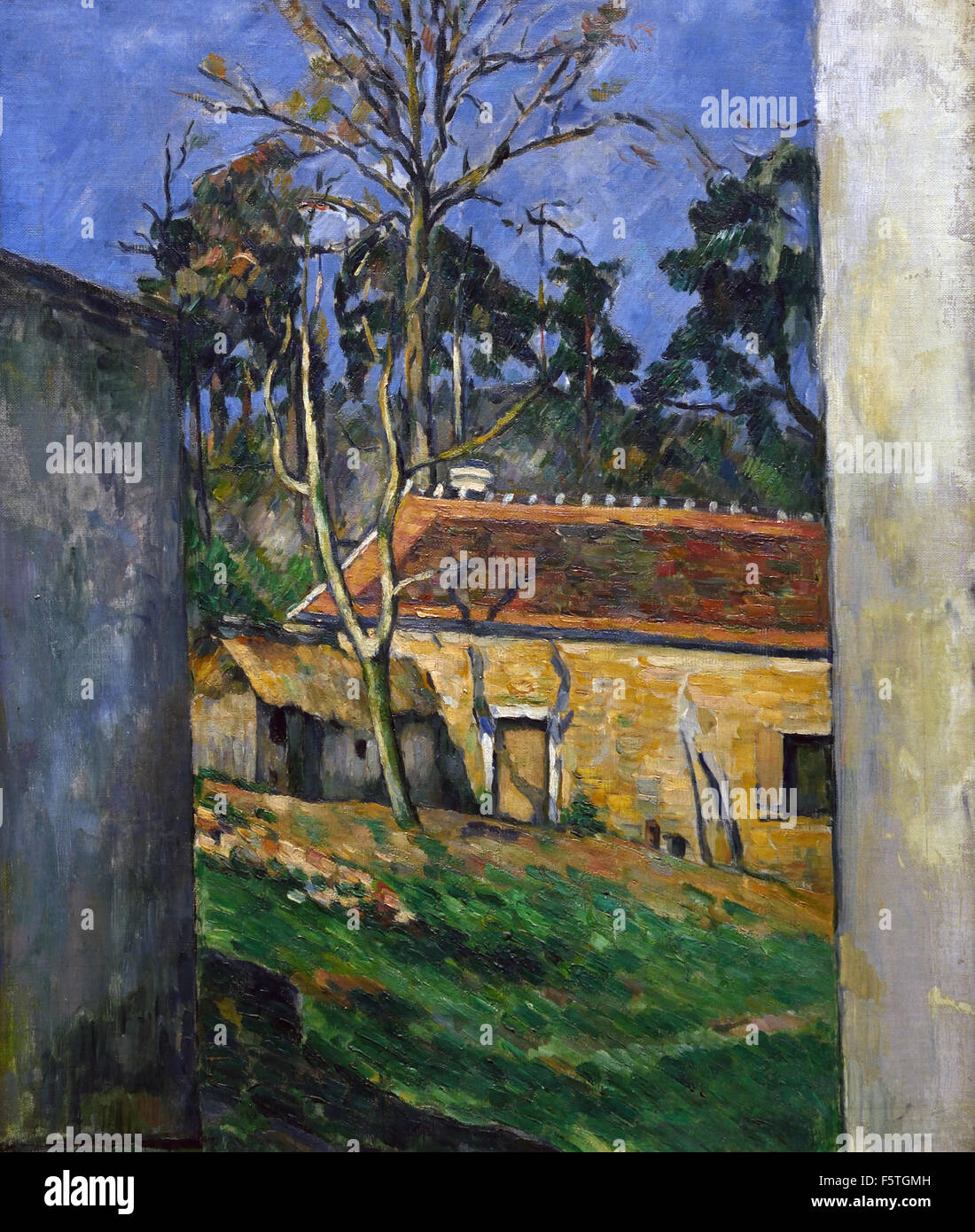 Cour d ' une Ferme - Innenhof eines Bauernhofes 1879 Paul Cezanne 1839-1906 Frankreich Französisch Stockfoto