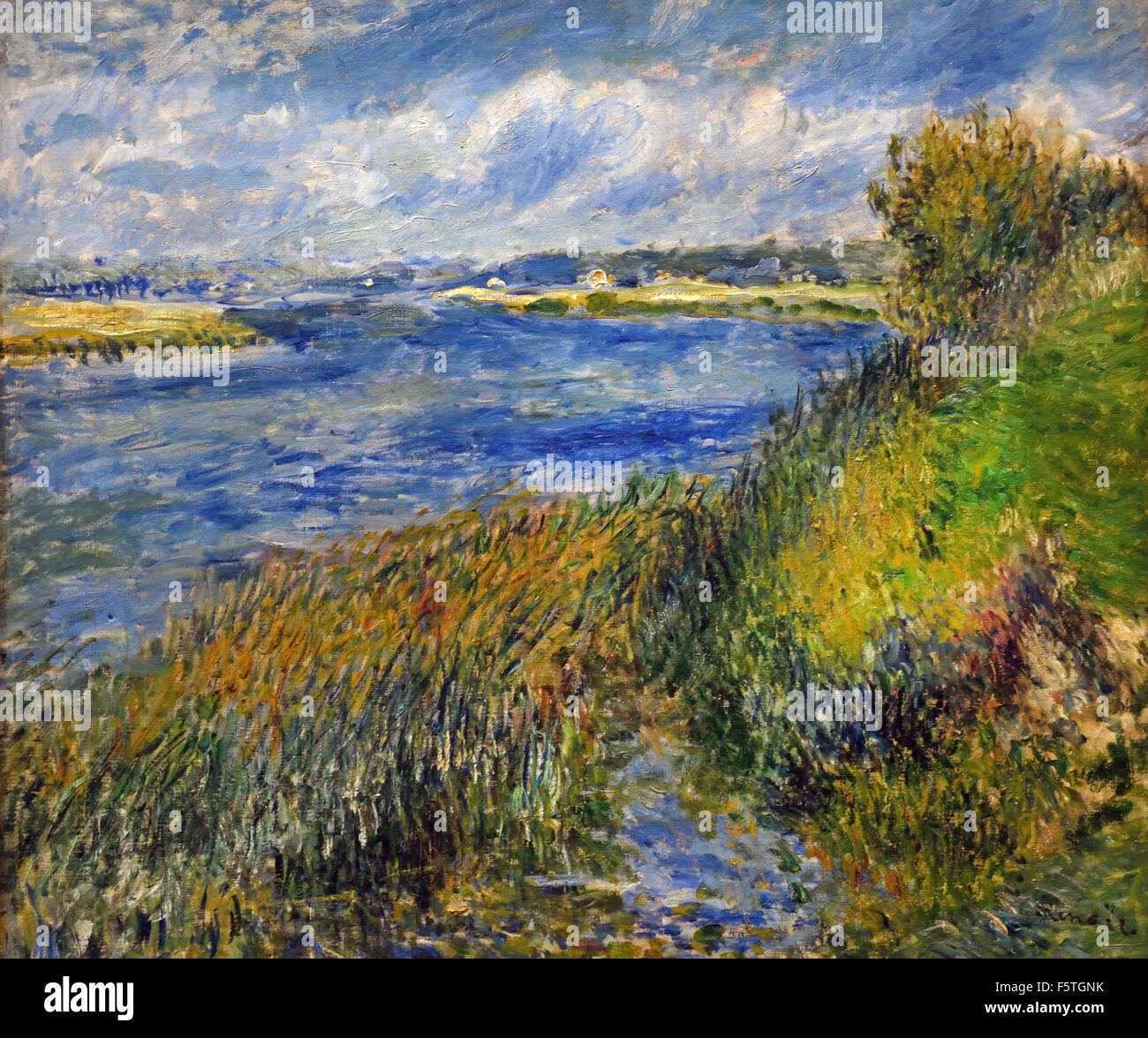 La Seine À Champrosay - Seine bei Champrosay 1876 Pierre Auguste Renoir 1841-1919 Französisch impressionistischen Frankreich Stockfoto