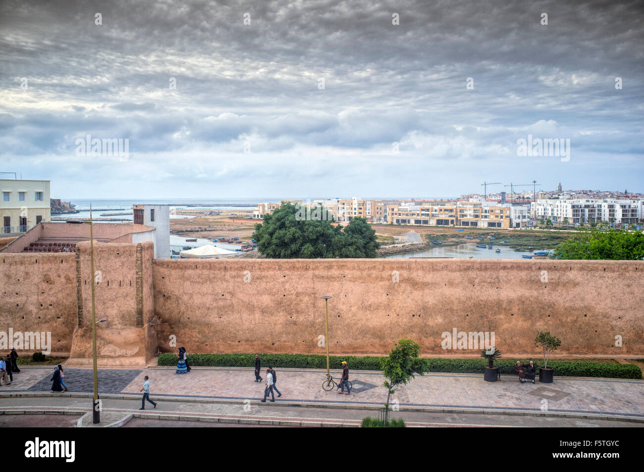 Medina Wände, Avenue Hassan II, Rabat, Morocoo Stockfoto