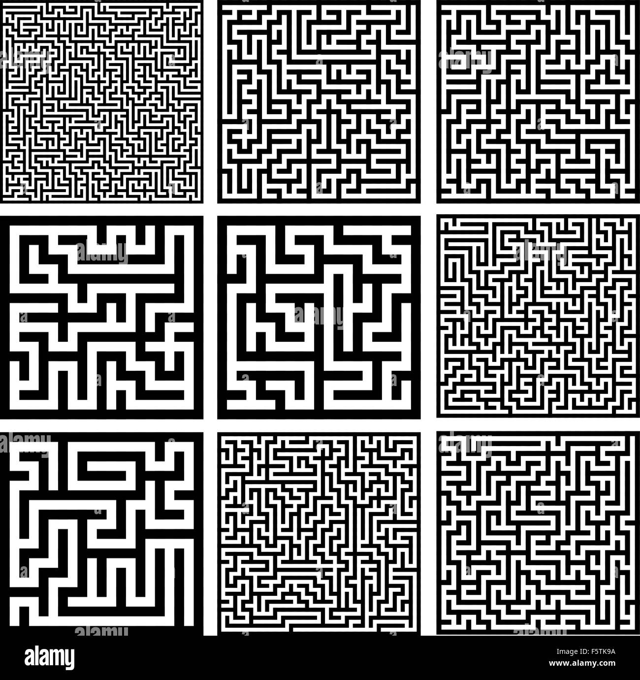 mittlere Labyrinthe Satz Stock Vektor