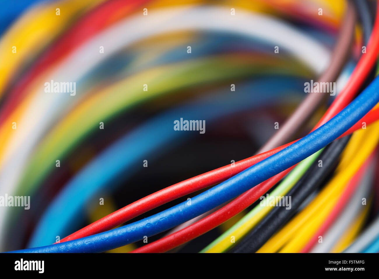 Bunte Netzwerk Kabel Nahaufnahme Bild Stockfoto