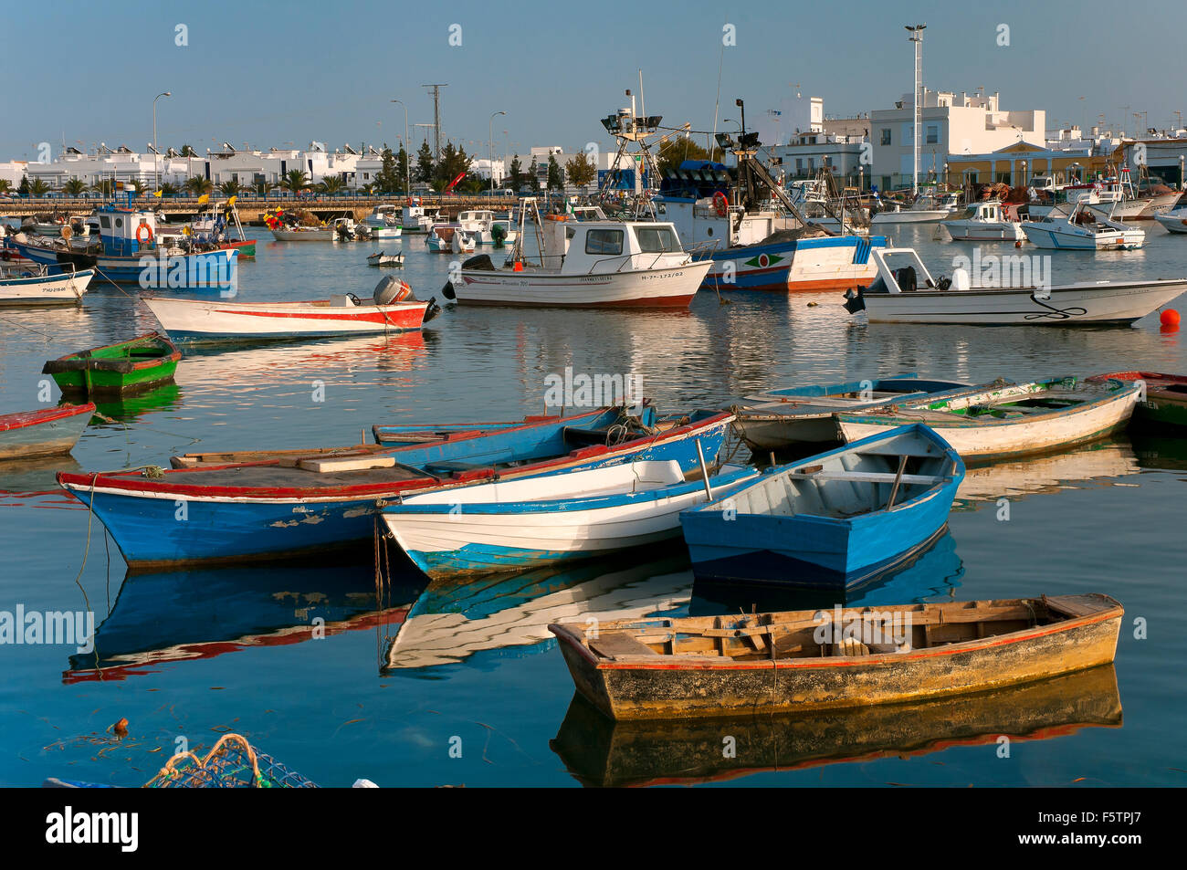 Fischerei-Hafen, Isla Cristina, Huelva Provinz, Region von Andalusien, Spanien, Europa Stockfoto