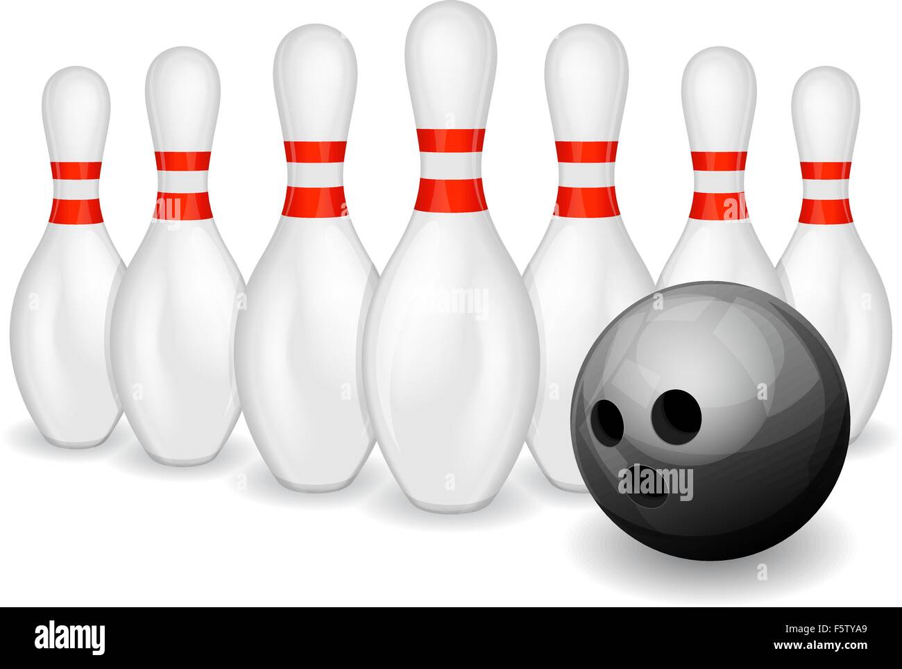 Bowling-Kugel und pins Stock Vektor