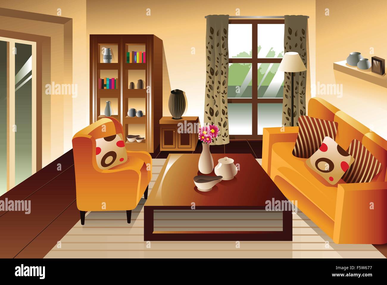Eine Vektor-Illustration von modernen Wohnbereich Stock Vektor