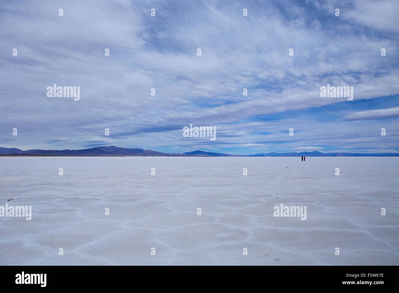 atemberaubende Oberfläche den großen Salinen / Salinas Grandes, Quebrada de Humahuaca, Norden von Argentinien Südamerika. Stockfoto