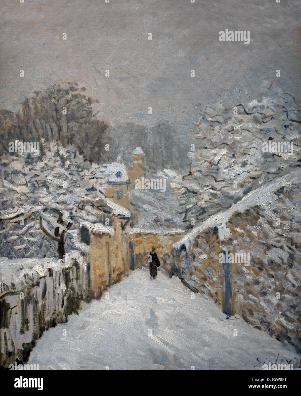 La Neige À Louveciennes - Schnee in Louveciennes 1878 Alfred Sisley 1839-1899 britischen / französischen impressionistischen Frankreich Stockfoto