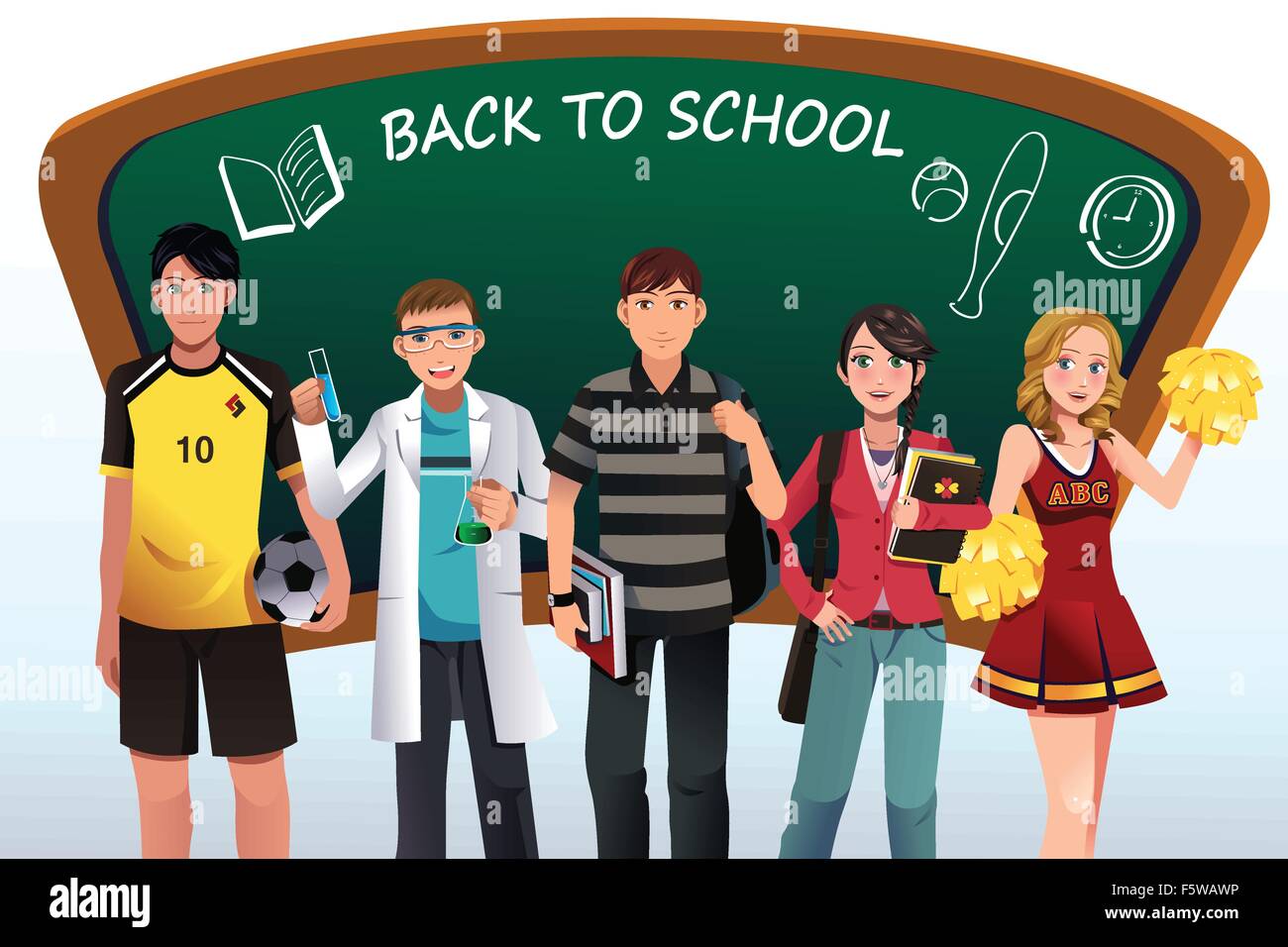 Eine Vektor-Illustration von Back to School Hintergrund mit Exemplar Stock Vektor