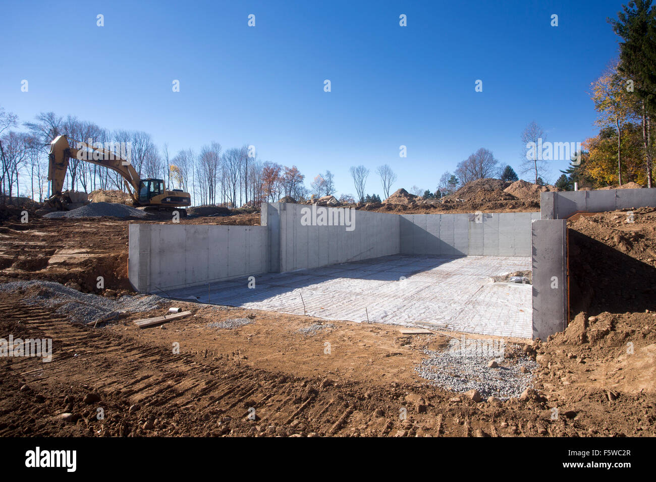 Die Grundlage für ein neues Haus Stockfoto