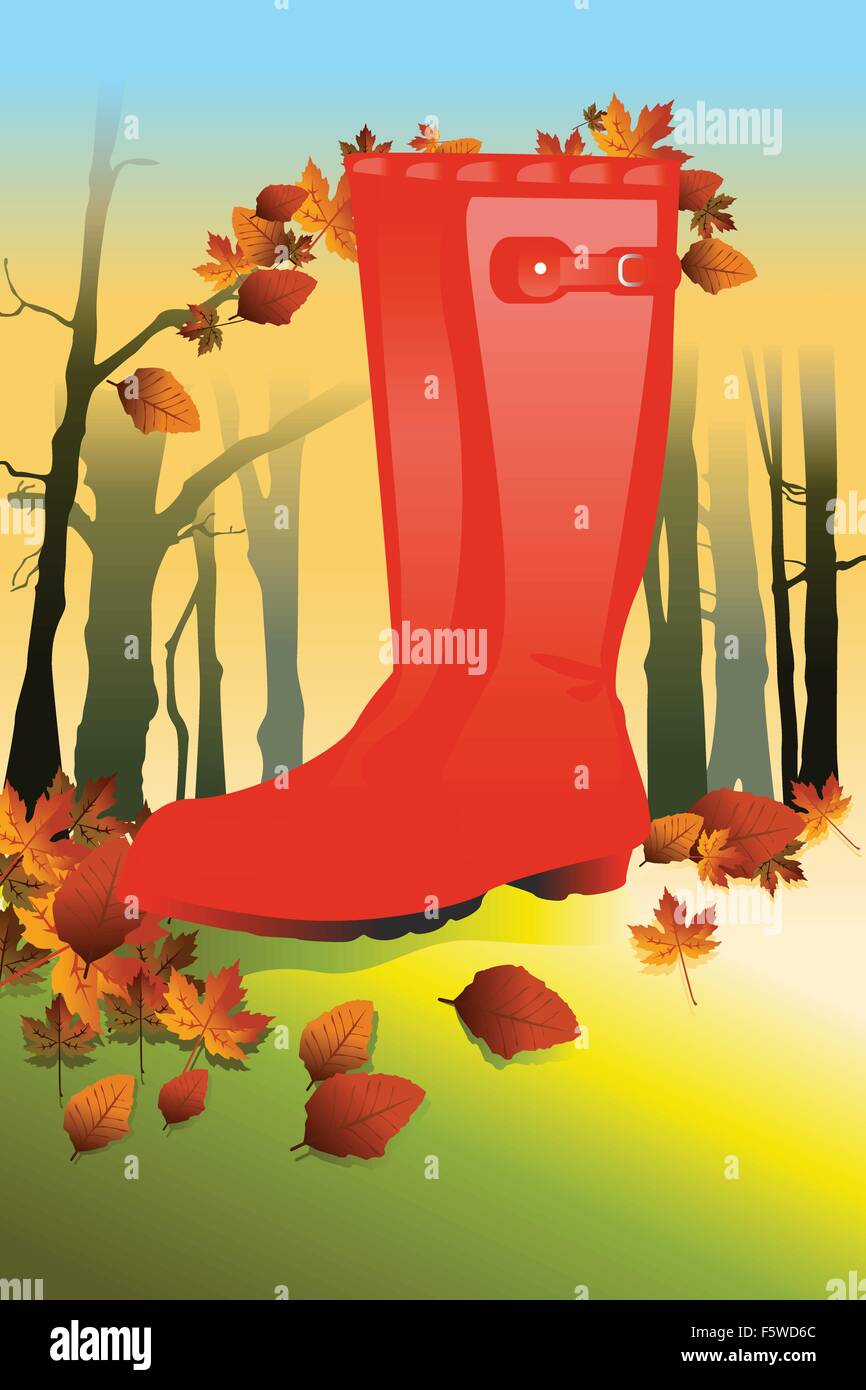 Eine Vektor-Illustration der Herbst-Vorlage mit Exemplar Stock Vektor