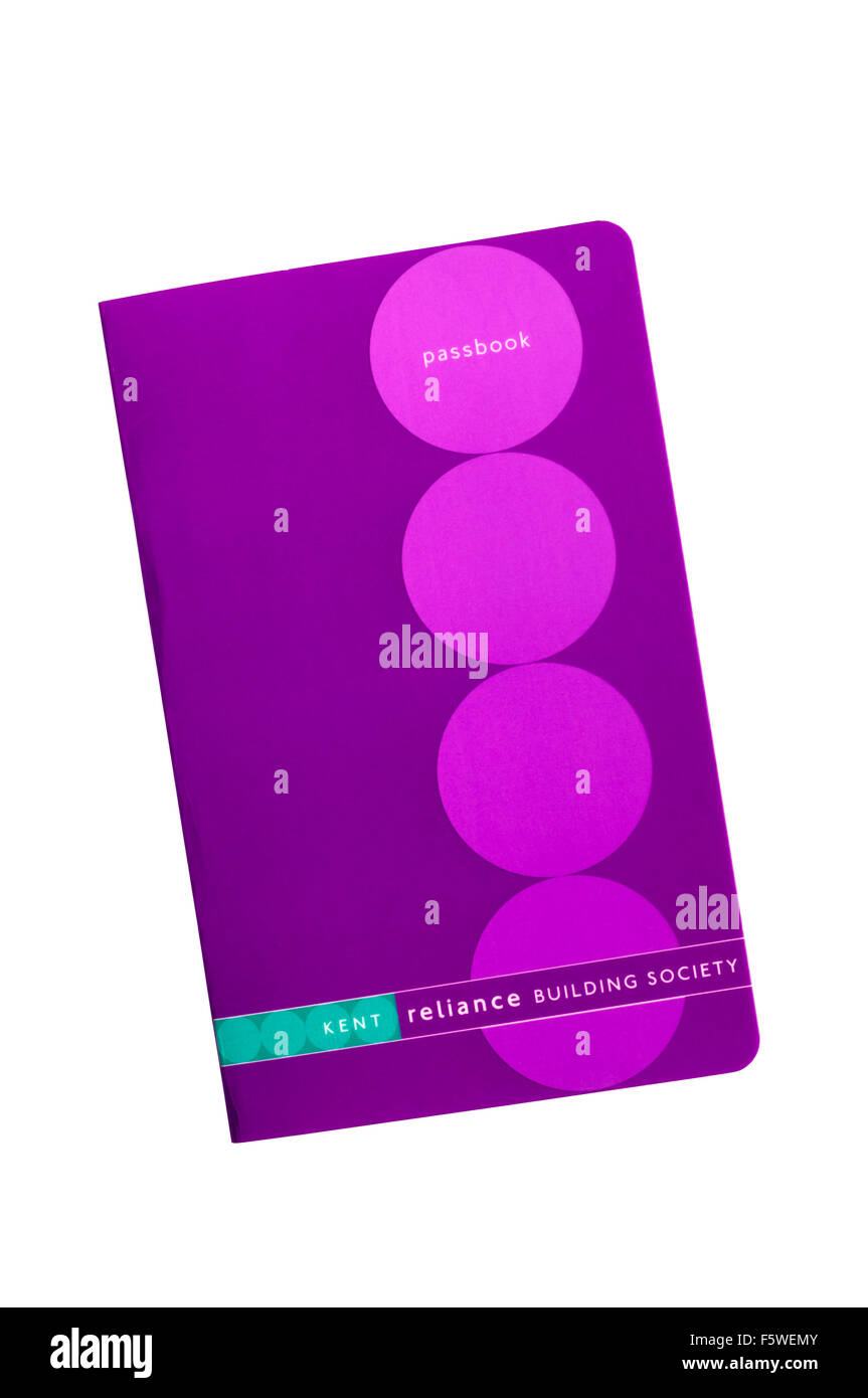 Ein Pass-Buch für Kent Reliance Building Society. Stockfoto