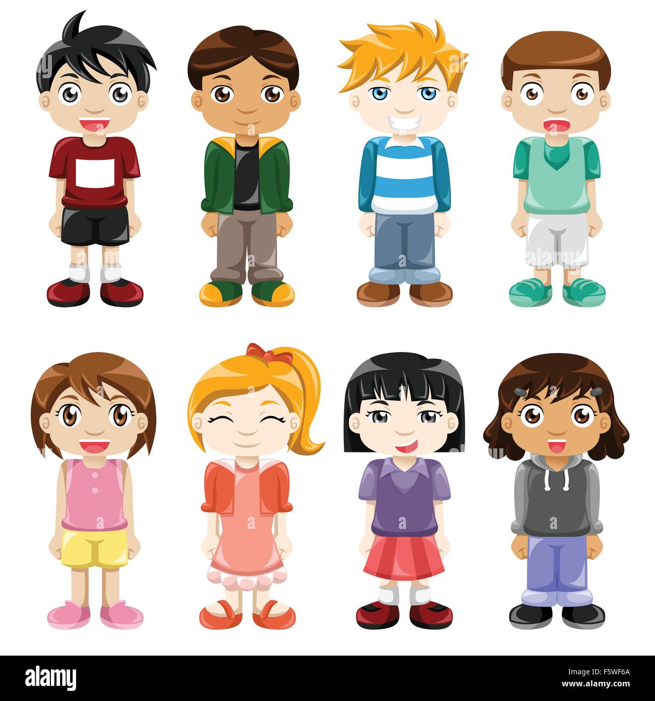 Eine Vektor-Illustration von verschiedenen Kinder ausdrücken Stock Vektor