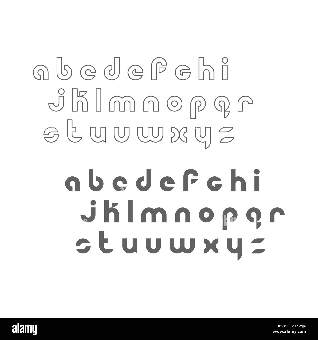Satz von modernen Alphabet Buchstaben isoliert auf weißem Hintergrund. Vektor-Schrift-Art-design Stock Vektor