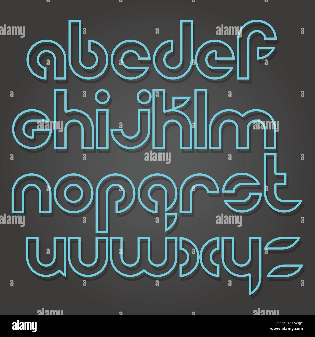Reihe von stilvollen Alphabet Buchstaben isoliert auf grauem Hintergrund. Vektor-Schrift-Art-design Stock Vektor