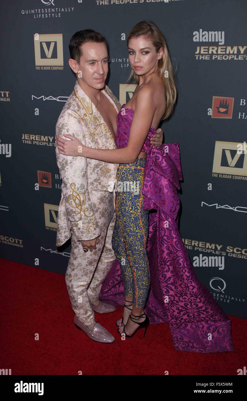 New Yorker Premiere von "Designer Jeremy Scott The People" in The Paris Theater mit: Jeremy Scott, Stella Maxwell wo: NYC, New York, Vereinigte Staaten von Amerika als: 16 Sep 2015 Stockfoto