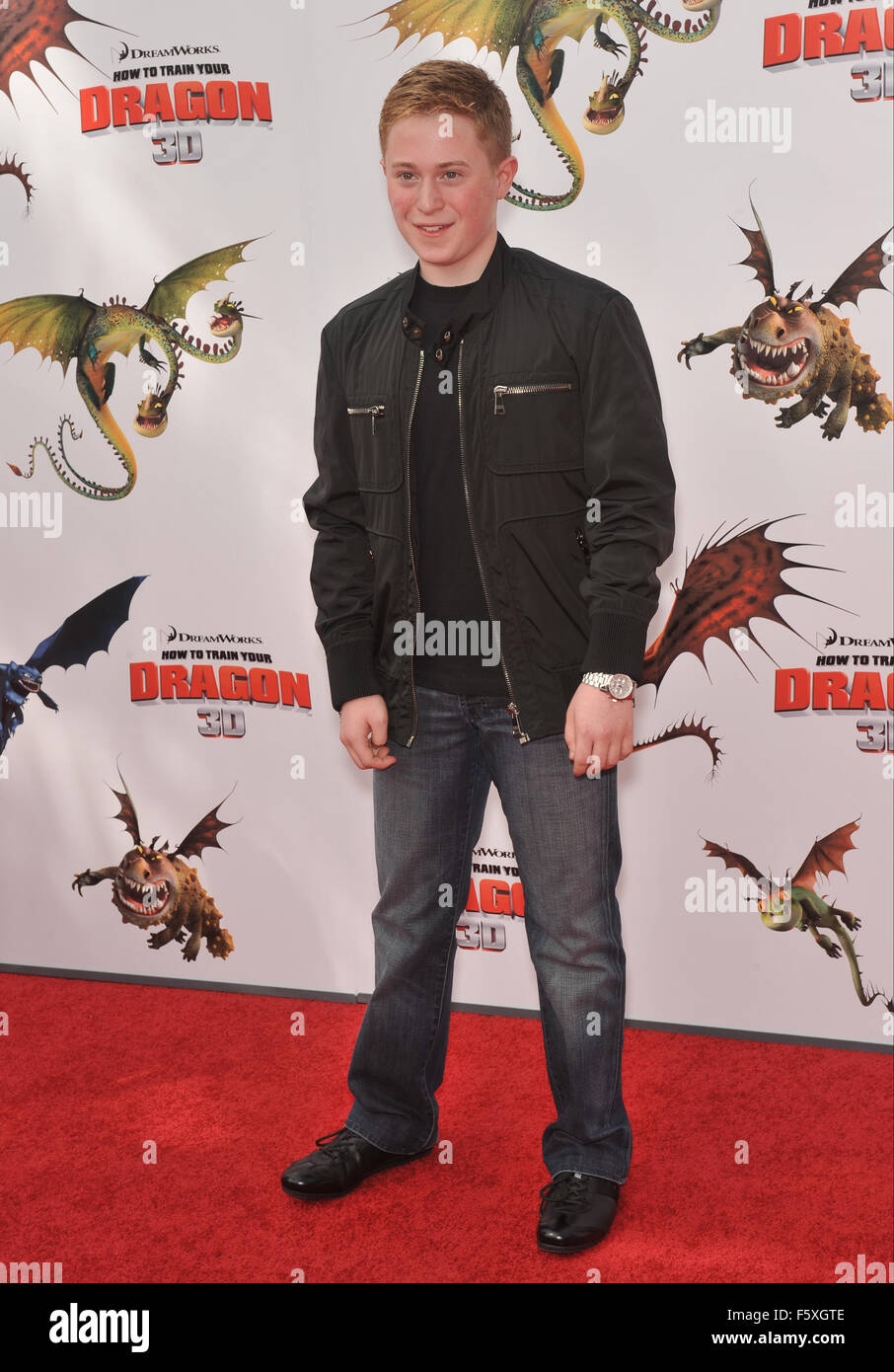 LOS ANGELES, CA - 21. März 2010: Reed Alexander an der Los Angeles premiere von Dreamworks Animation "wie zu Train Your Dragon" Gibson Amphitheatre, Universal Studios, Hollywood. Stockfoto