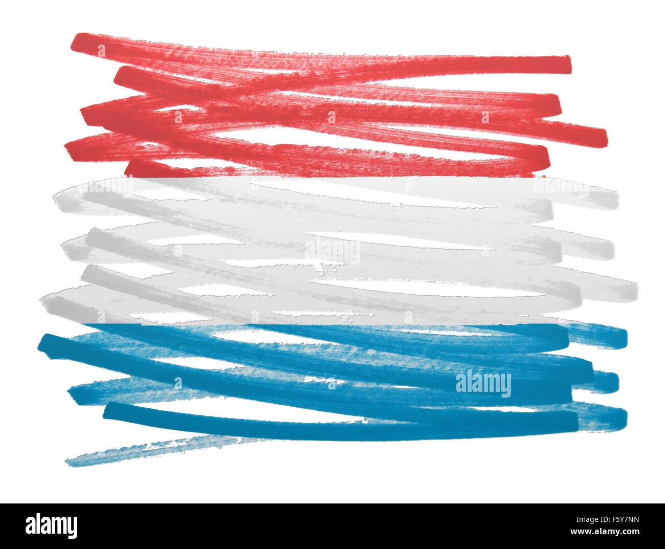 Abbildung der Flagge gemacht mit Stift - Luxemburg Stockfoto