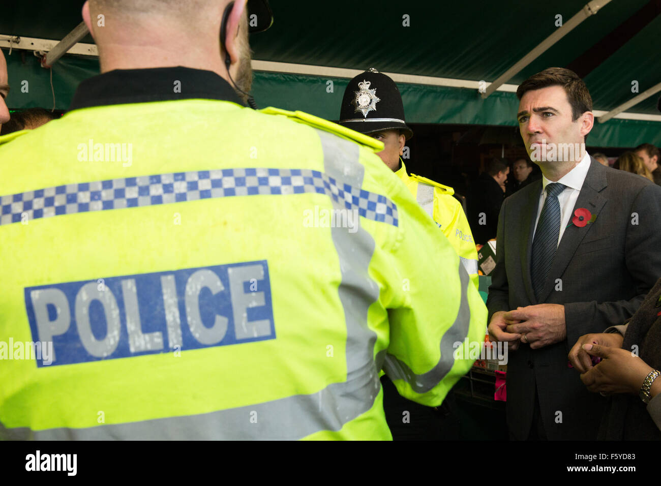 Labour Schatten Home Secretary Andy Burnham besuchen Birmingham, seine Ansichten über Policing im Vereinigten Königreich zu geben. Stockfoto