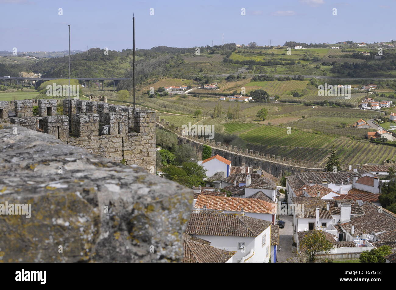 Óbidos, Portugal, mittelalterliche Architektur Stockfoto