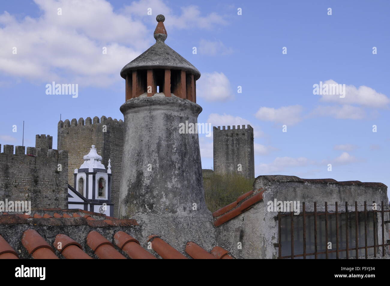 Obidos, Portugal, Zeit der mittelalterlichen Stadtmauer, mittelalterliche Stadt Stockfoto