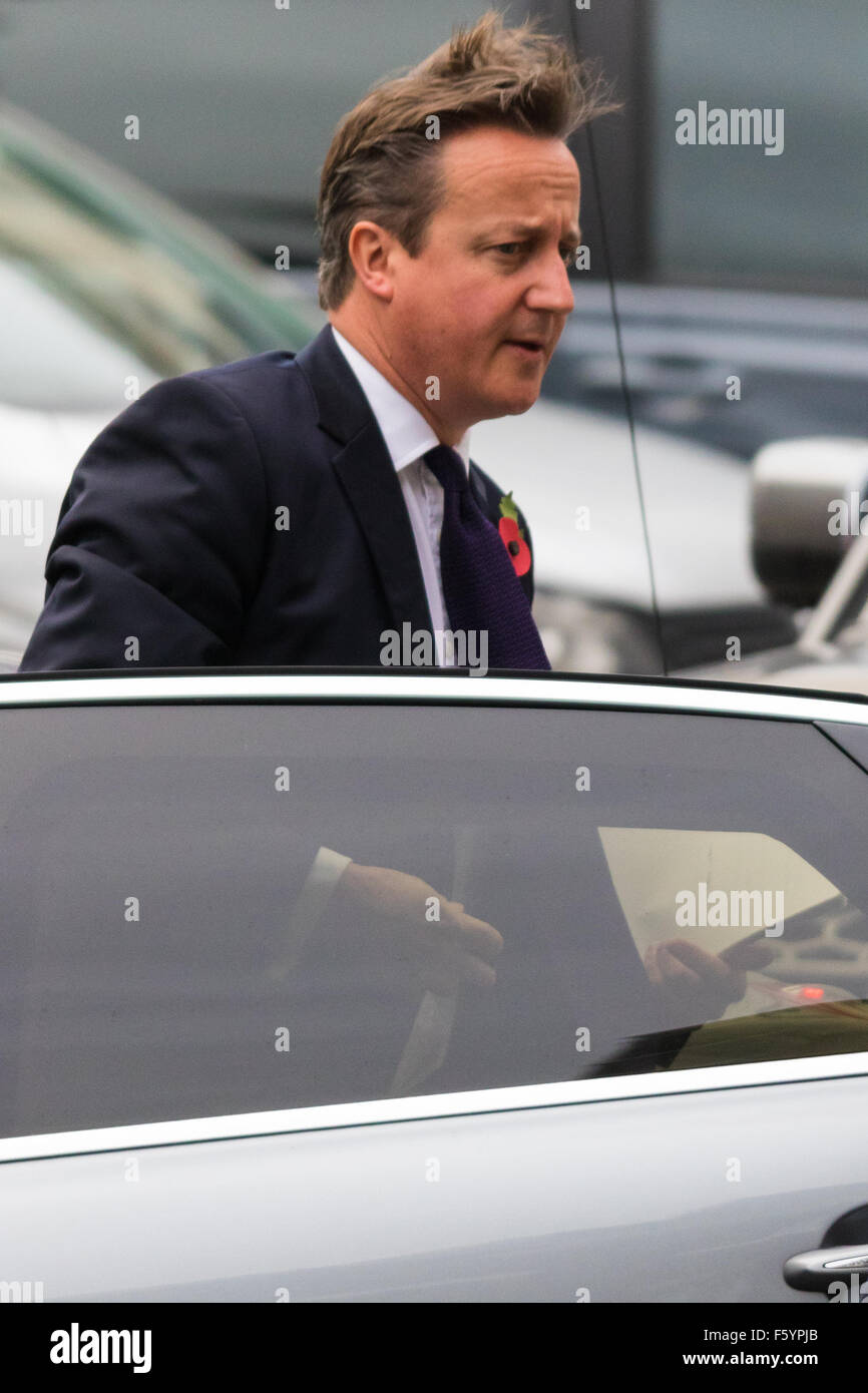 Chatham House, London, UK. 10. November 2015. Der britische Premierminister David Cameron kommt im Chatam House seine Forderungen nach EU-Reform zu skizzieren. Bildnachweis: Paul Davey/Alamy Live-Nachrichten Stockfoto