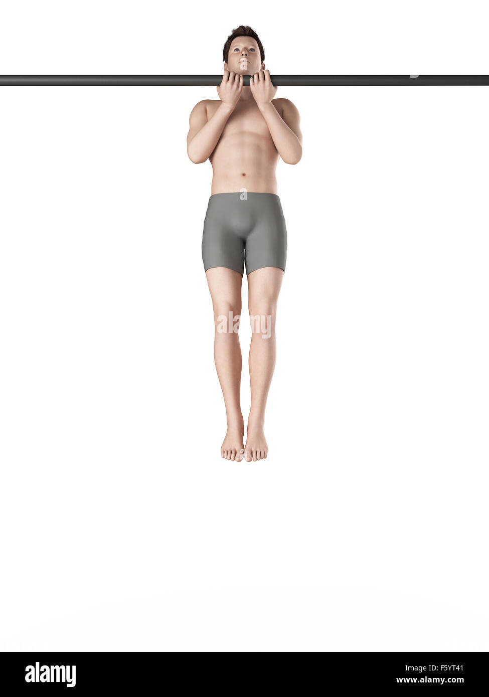 Bewegung Abbildung - enger Griff Kinn bis Stockfoto