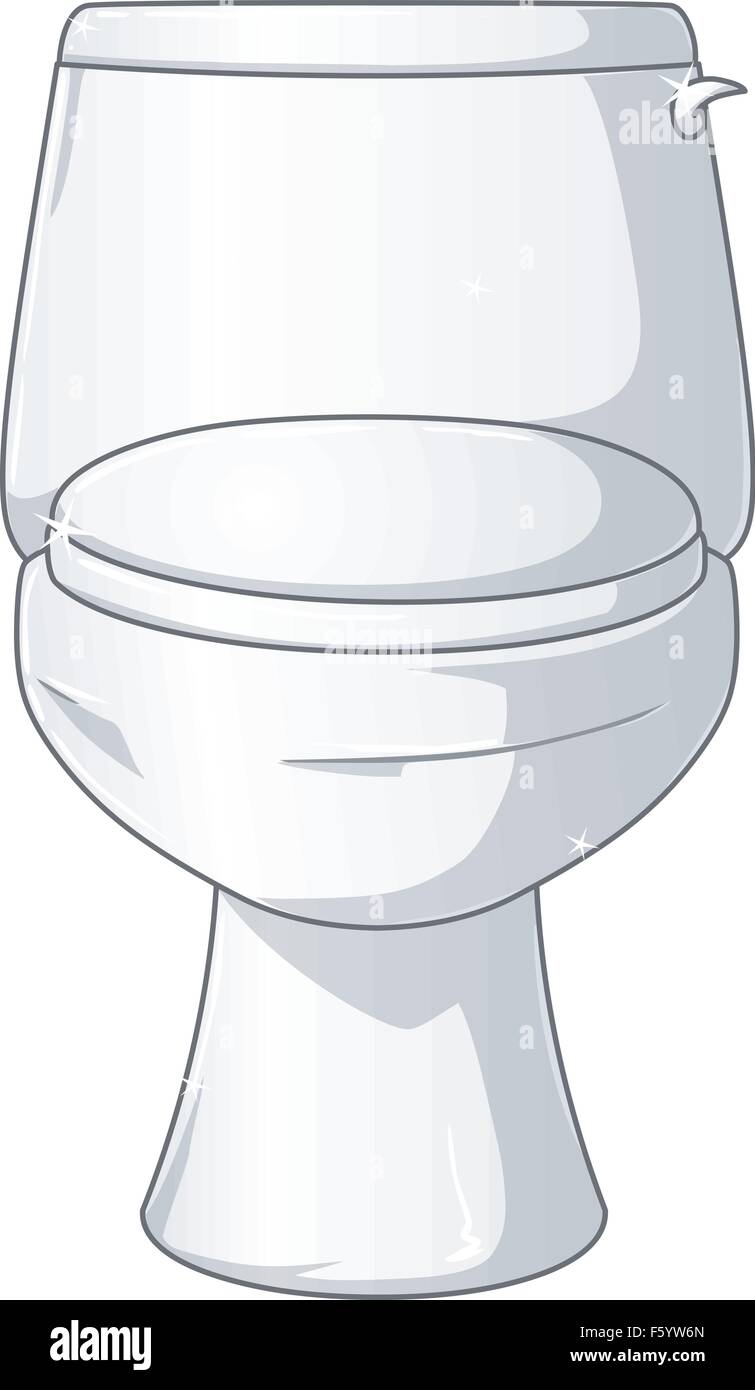 Eine Vektor-Illustration eines weißen glänzenden WC mit dem Deckel geschlossen. Stock Vektor
