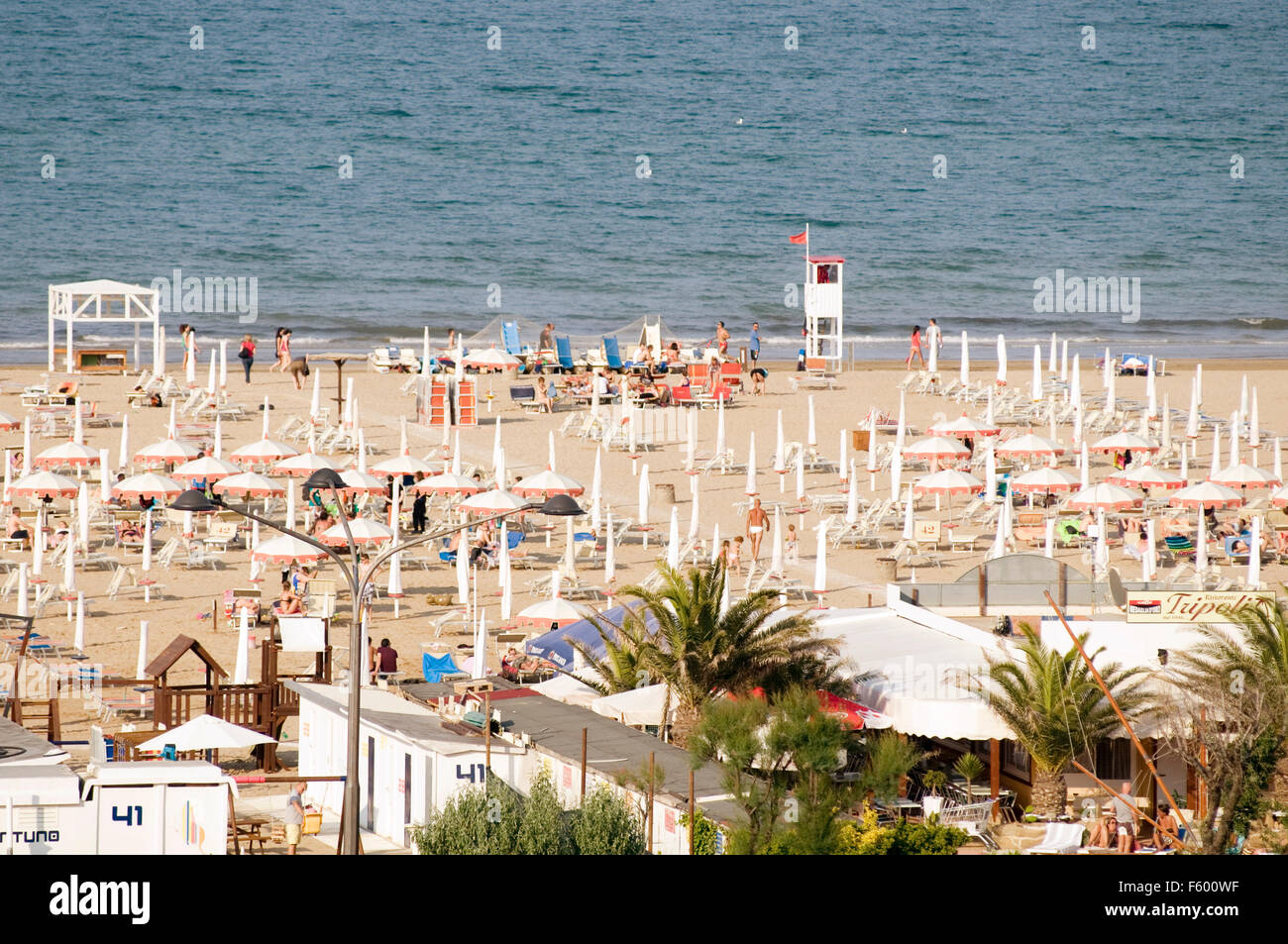 Rimini Italien italienische Strände Ost Küste Adria Küste Badeort Stockfoto