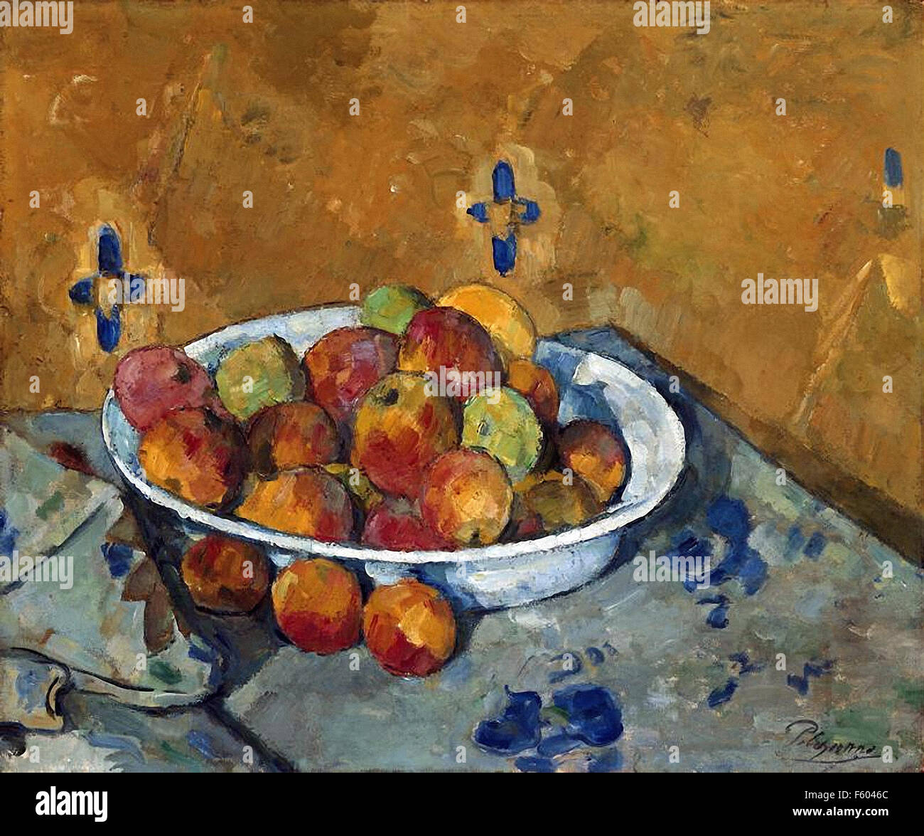 Paul Cézanne - Teller mit Äpfeln Stockfoto