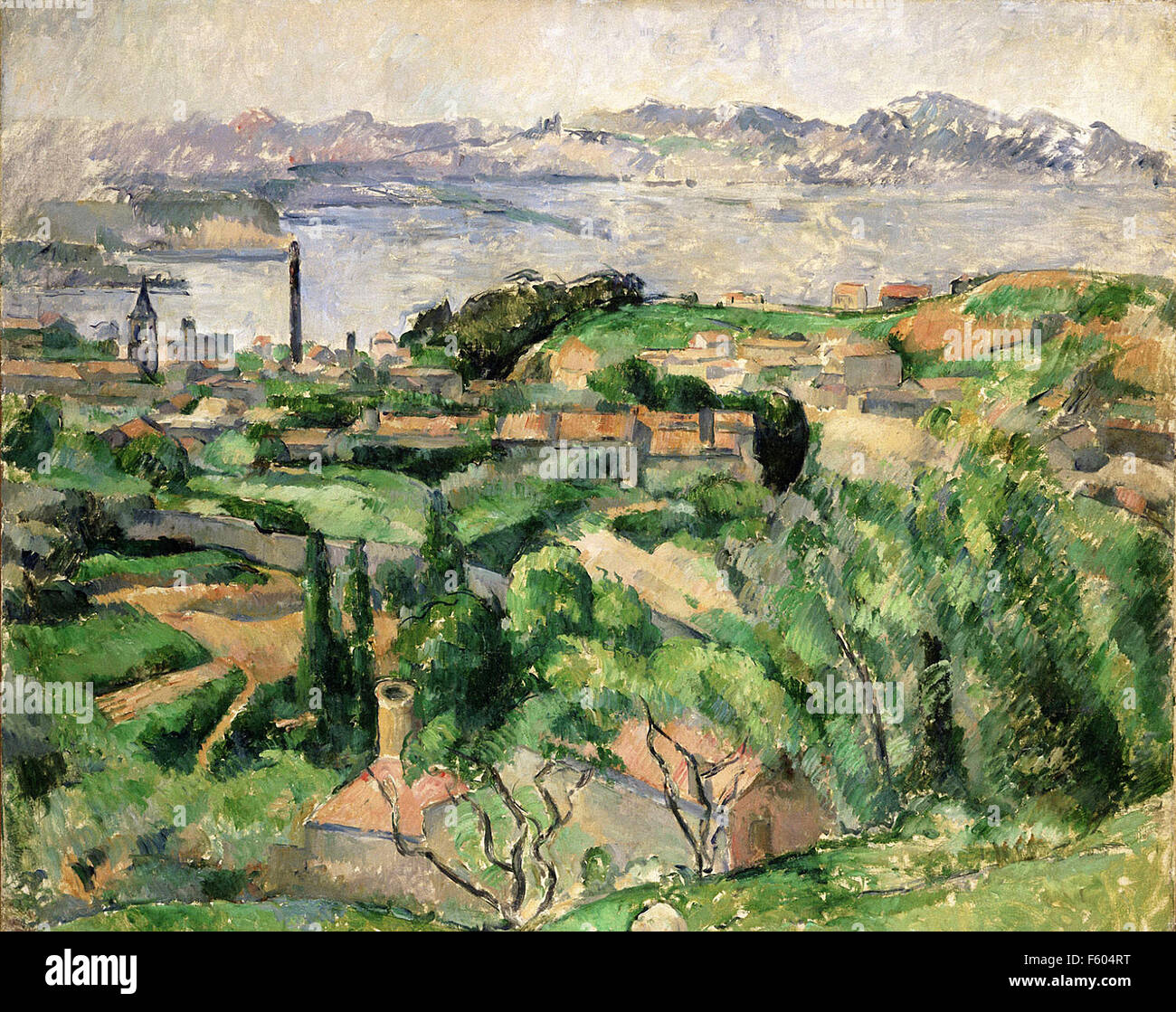 Paul Cézanne - Blick auf die Bucht von Marseille mit dem Dorf Saint Henri Stockfoto