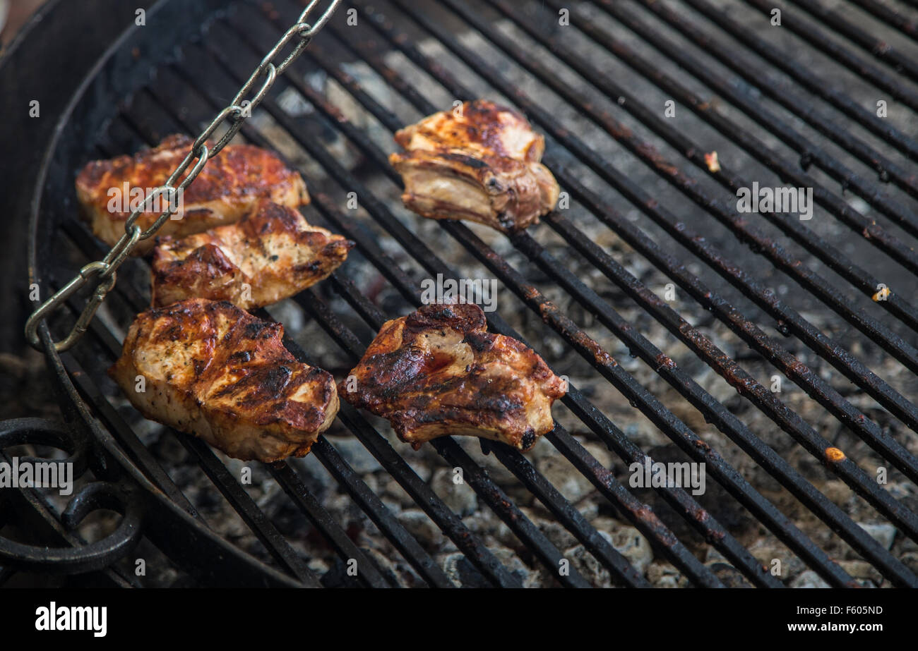 Rippen auf dem grill Stockfoto