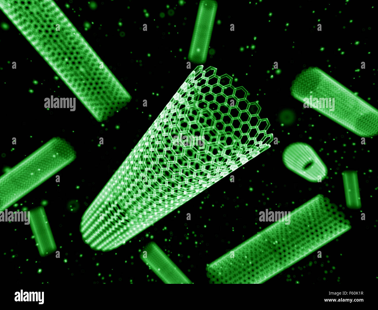 wissenschaftliche Illustration einer Nano-Röhre Stockfoto