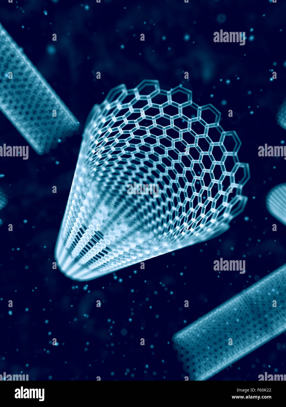 wissenschaftliche Illustration einer Nano-Röhre Stockfoto