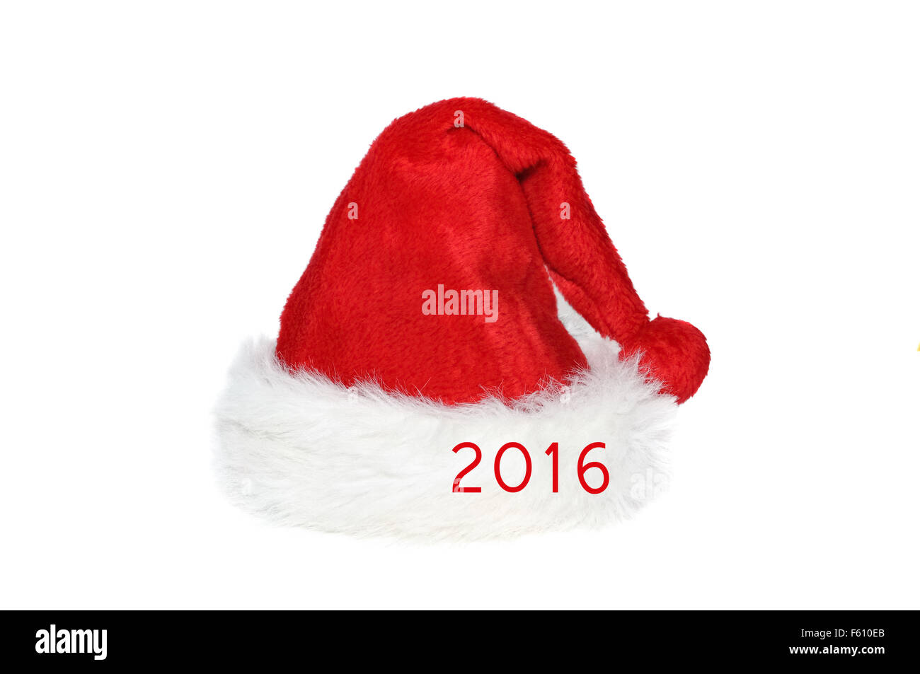Weihnachtsmütze isoliert auf weißem Hintergrund Stockfoto