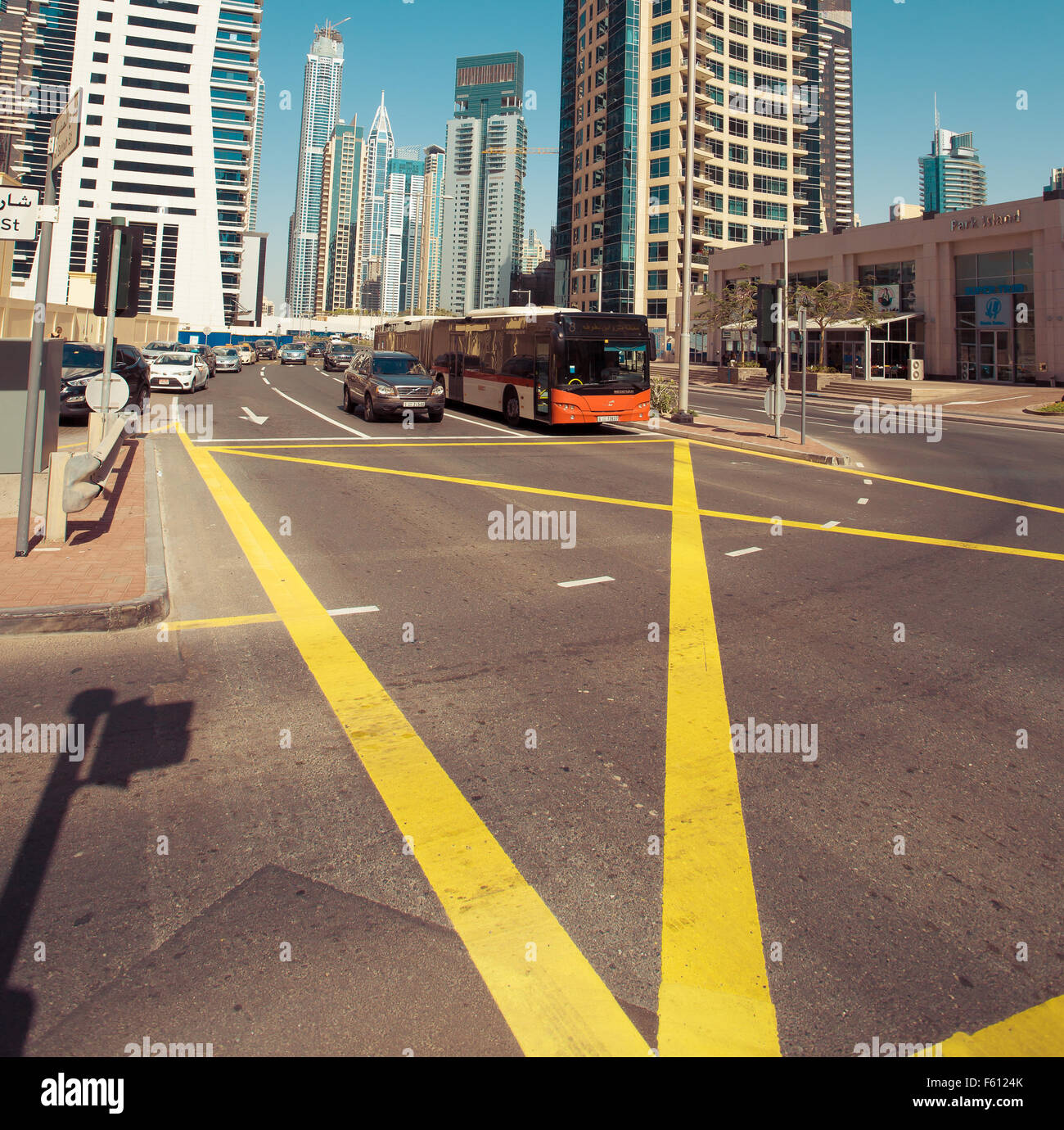 Tagsüber Stadtverkehrs Dubai Stockfoto