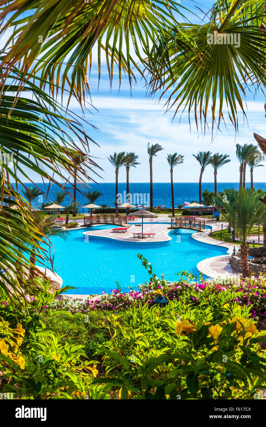 Das Mercure Sol Dahab Hotel an der Küste des Roten Meeres in Ägypten. Stockfoto