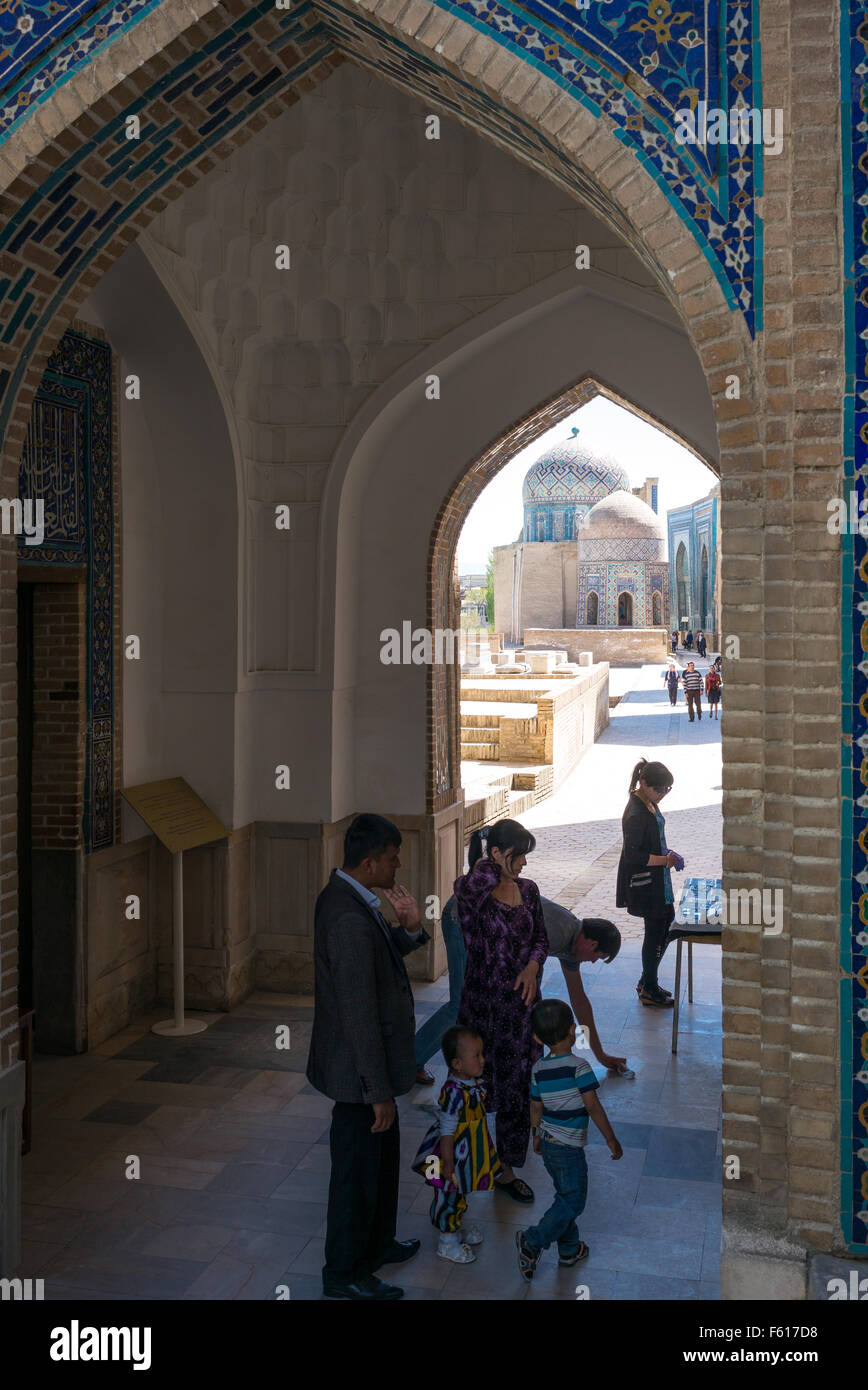 Usbekistan, Samarkand, der Eingang des gezählten Zinda Ensembles Stockfoto