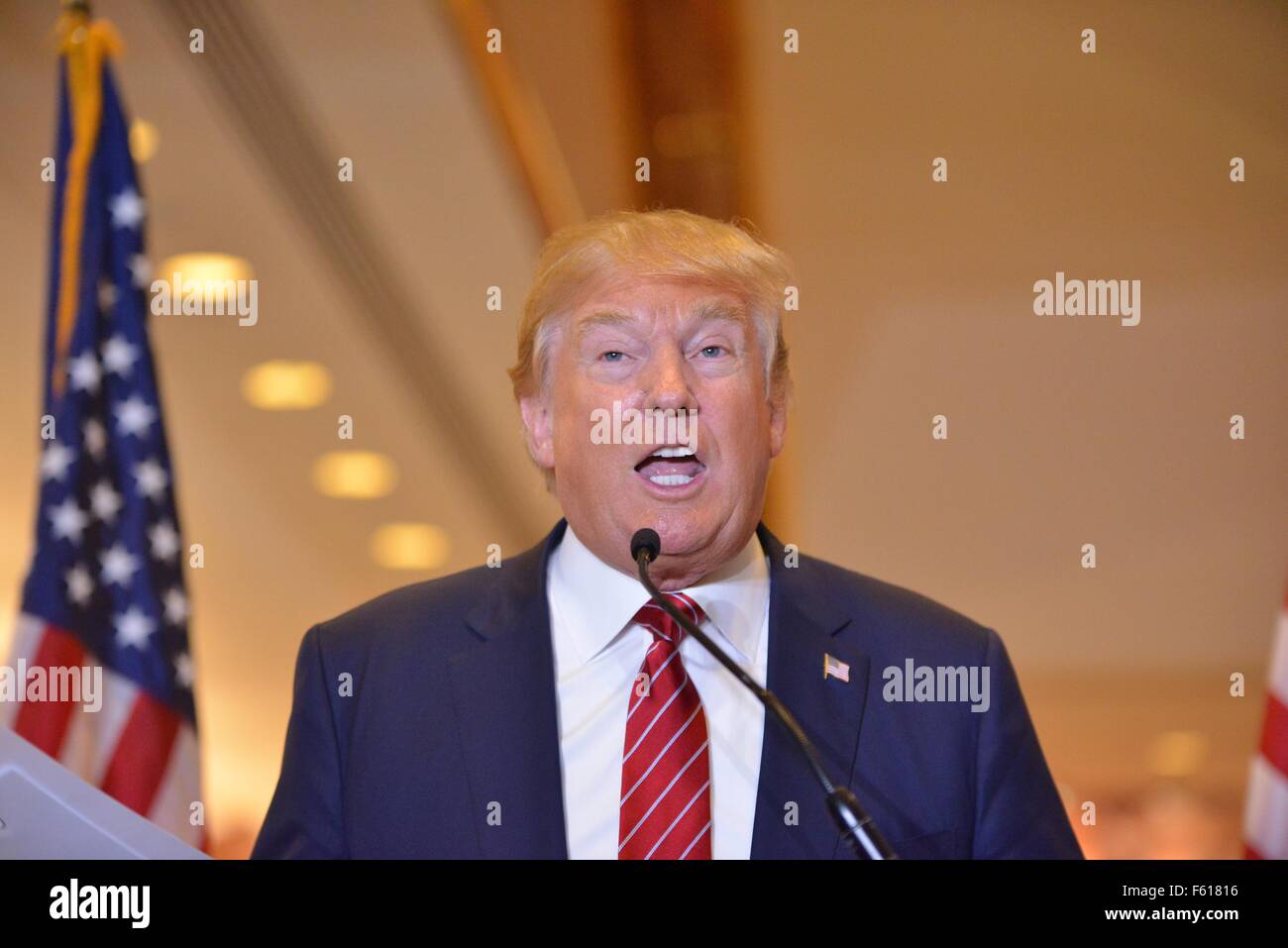 Donald Trump kündigt seine Steuern planen Featuring: Donald Trump wo: Manhattan, New York, USA bei: 28. Sep 2015 Stockfoto