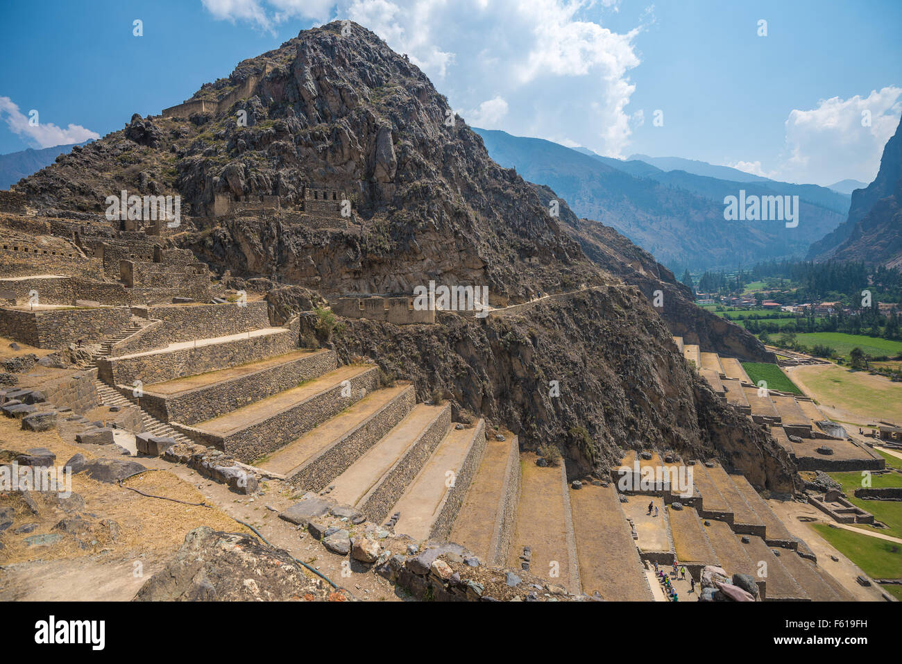 Ruinen von Ollantaytambo im Heiligen Tal, Peru Stockfoto