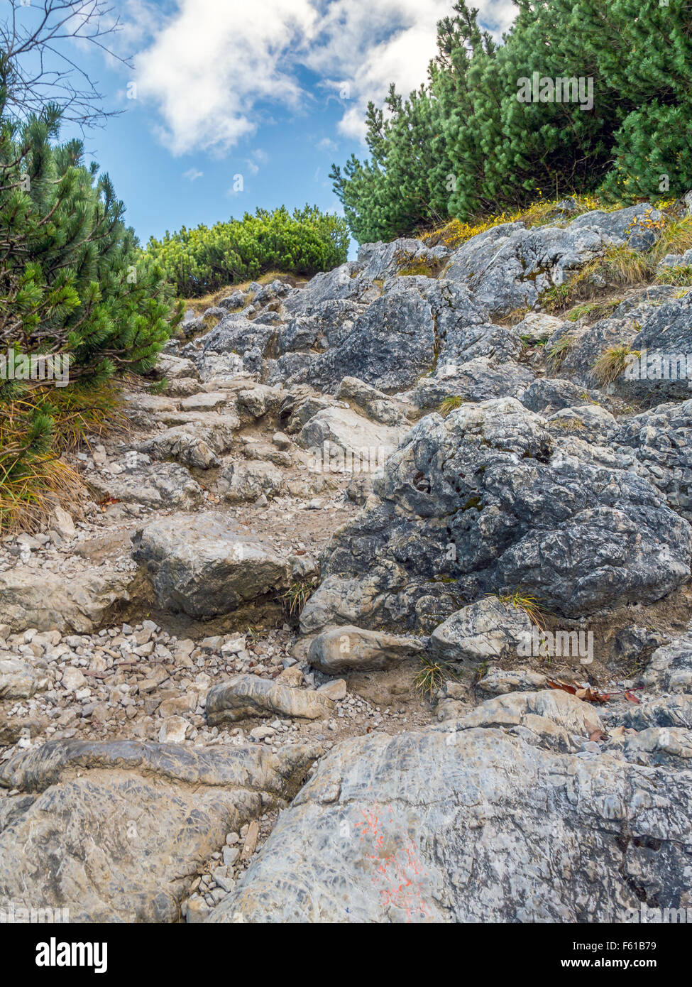 Alpinen touristischen Wanderweg in Hohe Tatra, Polen Stockfoto