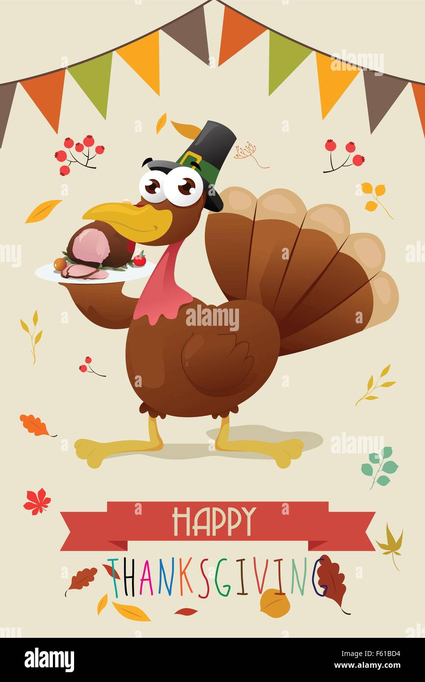Eine Vektor-Illustration von Thanksgiving Hintergrund mit Türkei design Stock Vektor