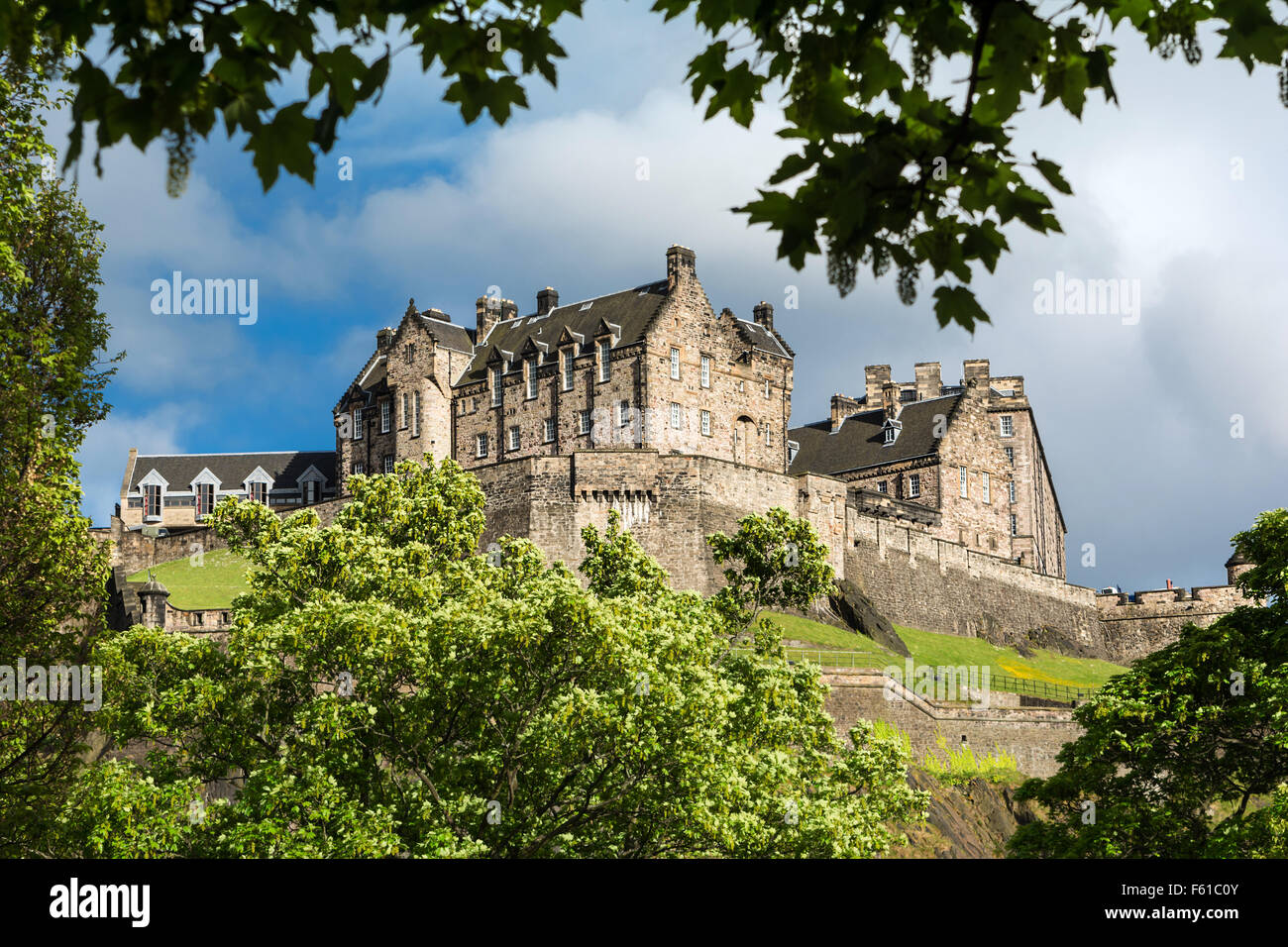 Die Nordwände des Edinburgh Castle, Schottland Stockfoto