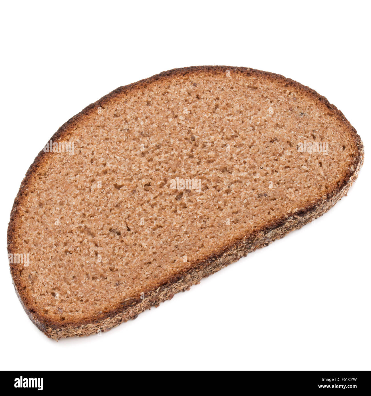 Wie Viel Kalorien Hat Eine Scheibe Roggenbrot Scheibe von frischem Roggenbrot isoliert auf weißem Hintergrund