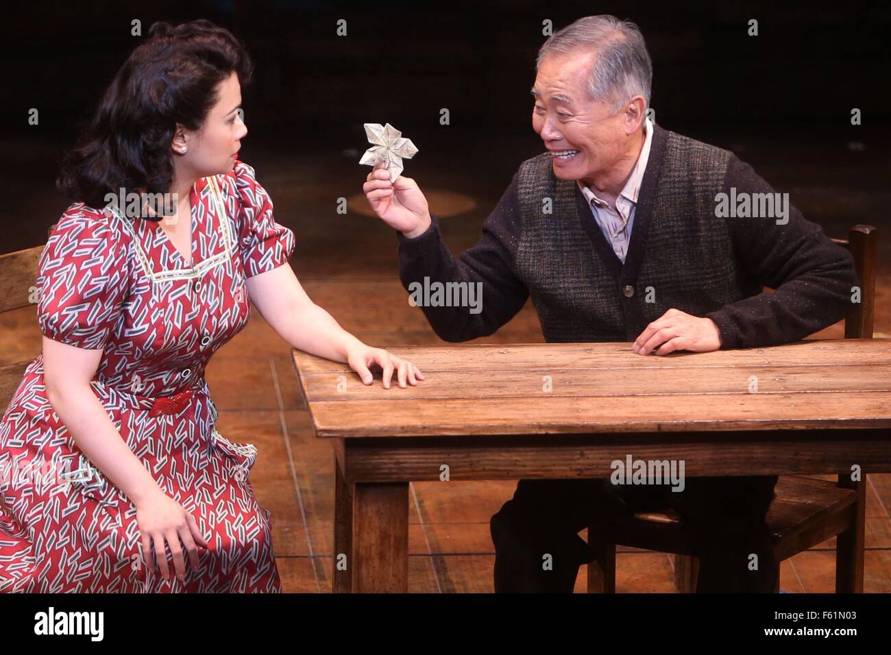 Erster Blick auf die Broadway musikalische Untertanentreue am Longacre Theatre.  Mitwirkende: Lea Salonga, George Takei Where: New York City, New York, Vereinigte Staaten, wann: 30 September 2015 Stockfoto