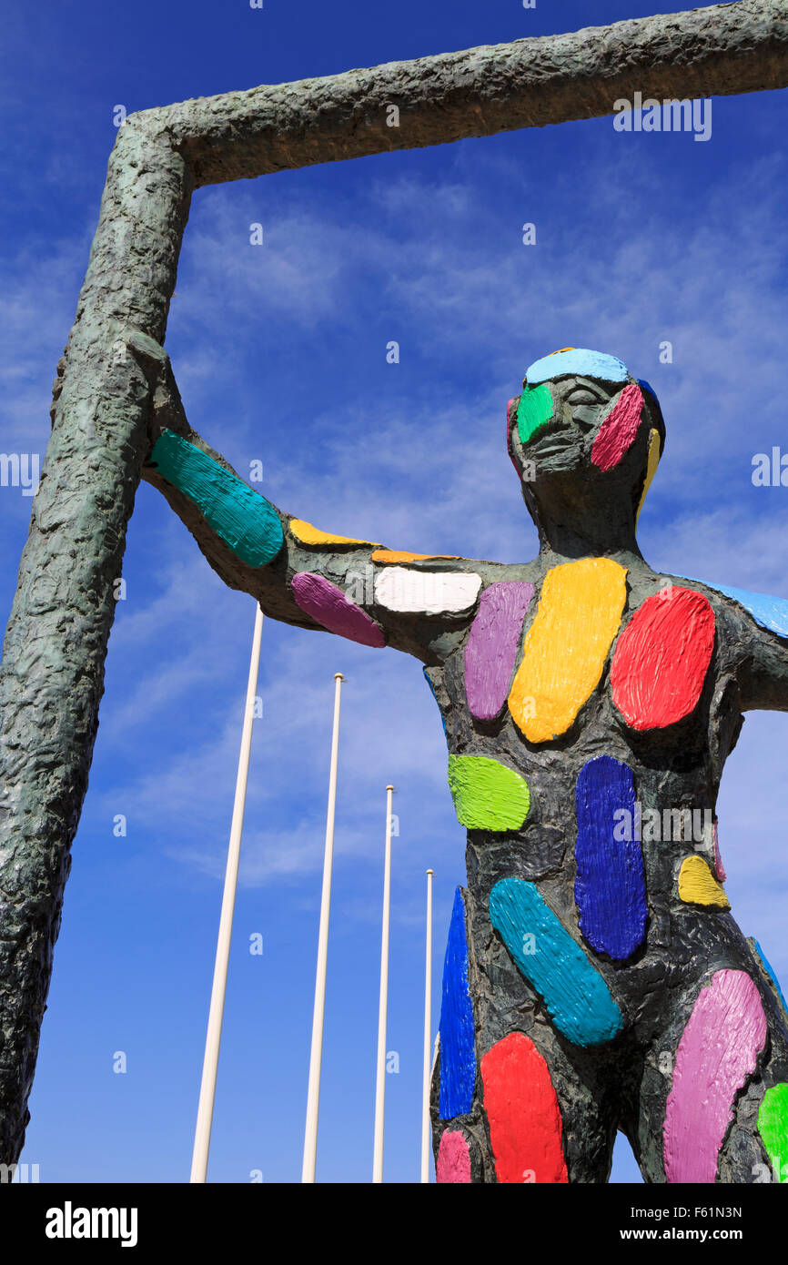 Marc-Skulptur von Robert Limousinen, Placa Dels Voluntaris, Barcelona, Katalonien, Spanien, Europa Stockfoto