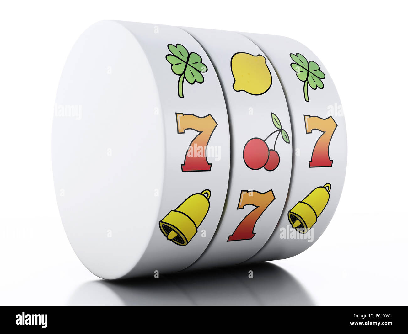 3D Renderer Abbildung. Slot-Maschine. Casino-Konzept. Isolierten weißen Hintergrund Stockfoto