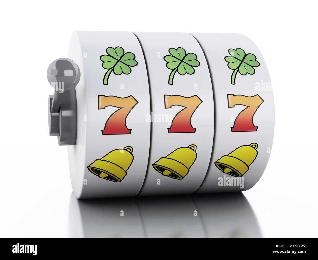 3D Renderer Abbildung. Slot-Maschine. Casino-Konzept. Isolierten weißen Hintergrund Stockfoto