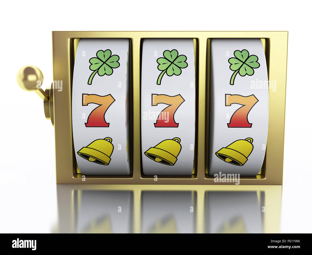 3D Renderer Abbildung. Slot-Maschine. Casino-Konzept. Isolierten weißen Hintergrund Stockfoto