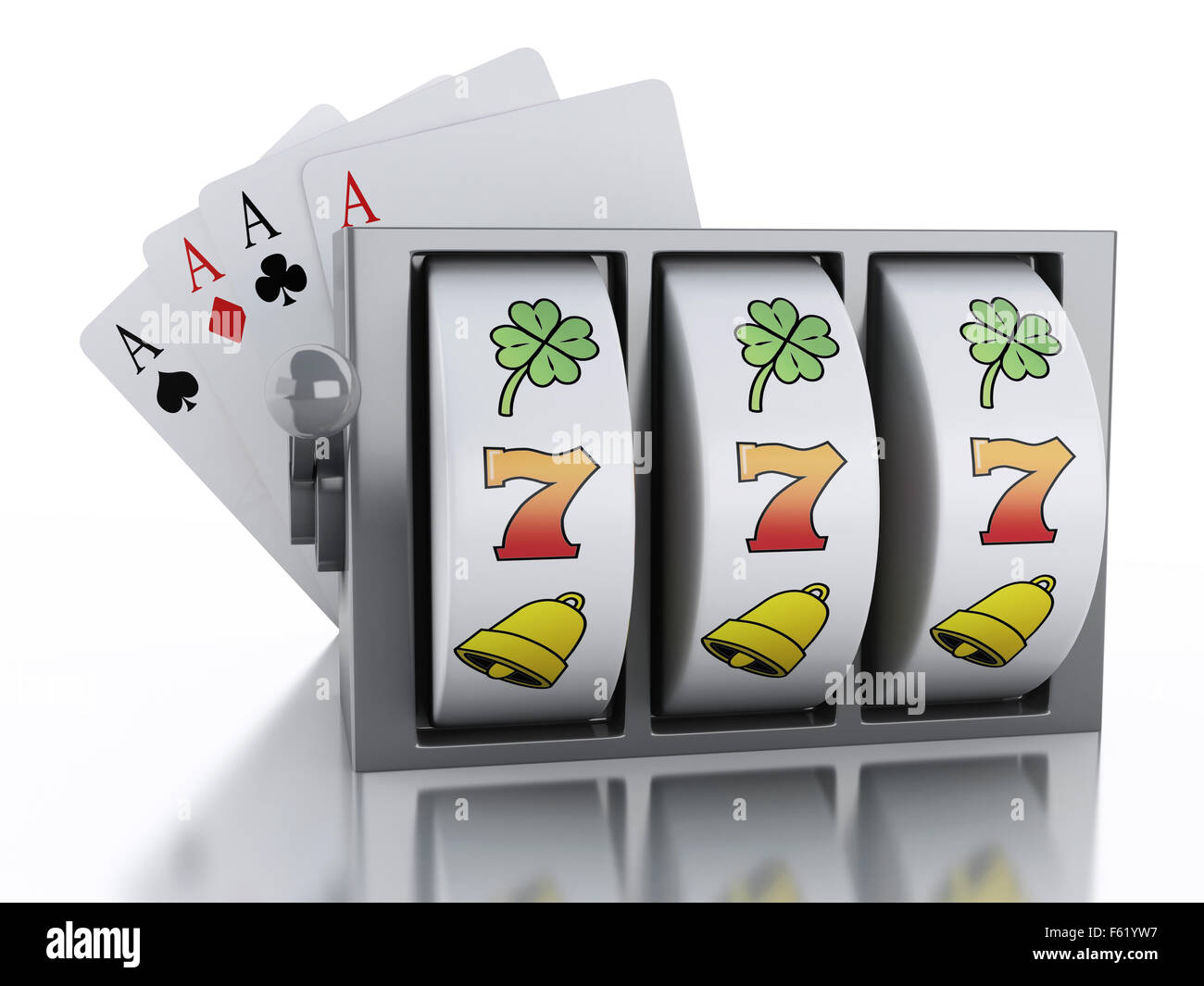 3D Renderer Abbildung. Slot-Maschine. Casino-Konzept. Isolierten weißen Hintergrund Stockfoto