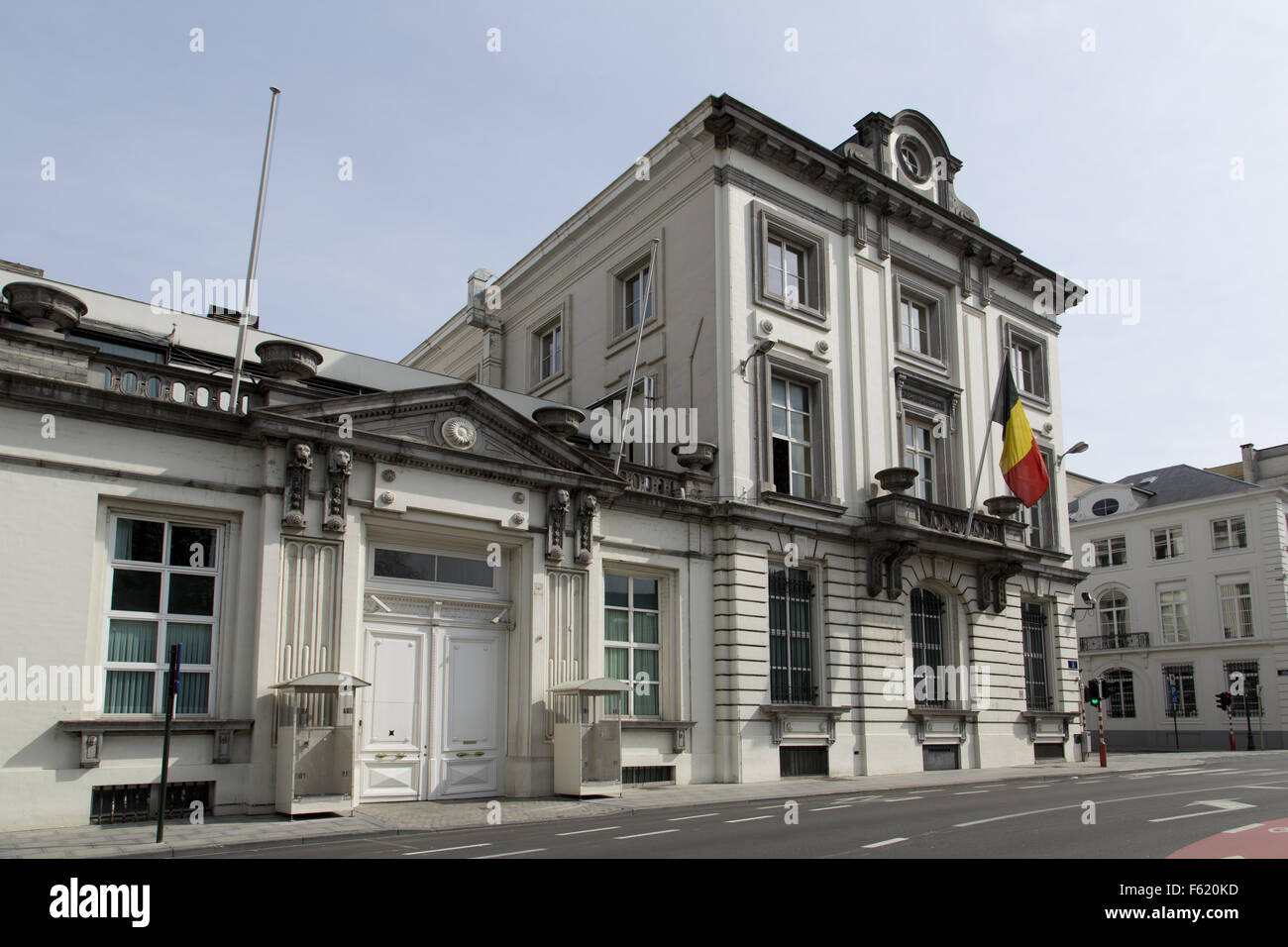Die offizielle Residenz des Premierministers Belgien, Wetstraat, Rue De La Loi 16, Brüssel Stockfoto