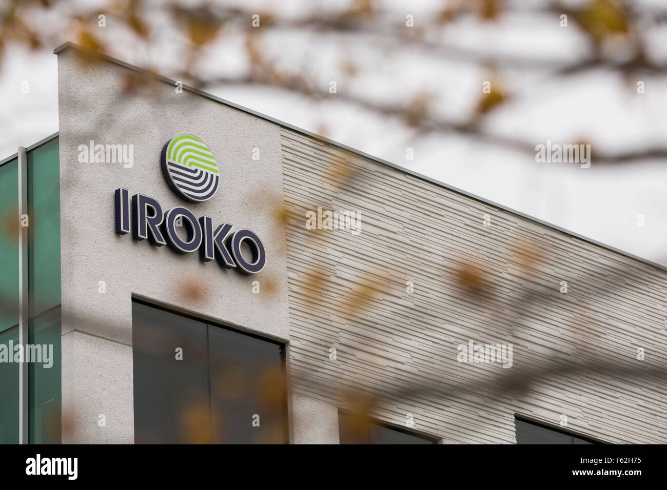 Ein Logo Zeichen außerhalb der Hauptsitz der Iroko Pharmaceuticals, LLC, in Philadelphia, Pennsylvania am 7. November 2015. Stockfoto